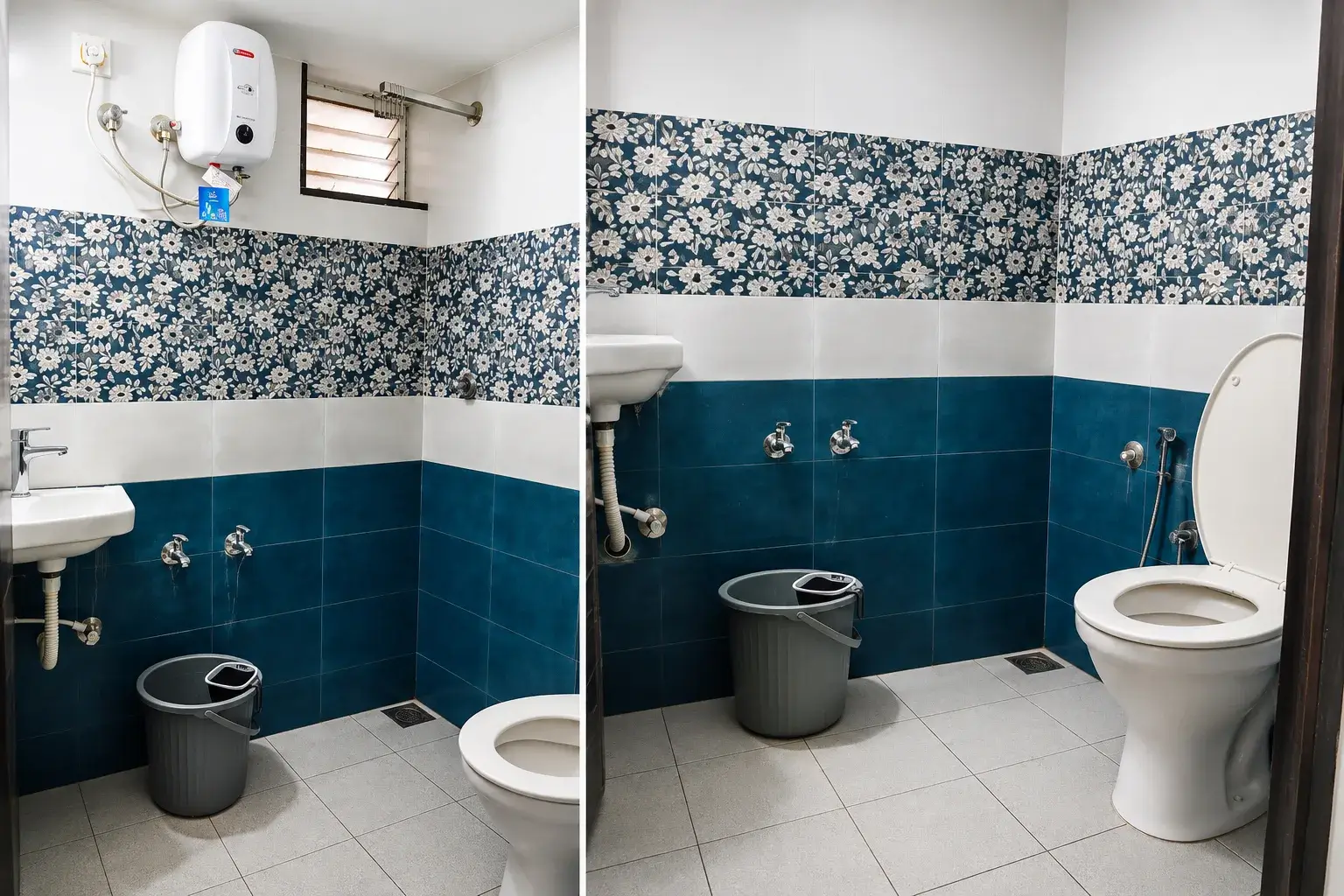 Clean guest bathroom with warm water facility at Misty Garden Homestay Fort Kochi